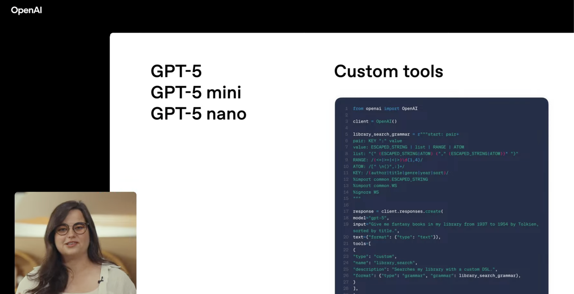 Michelle Pokrass Member of Technical Staff at Open AI at ChatGPT-5 release demo