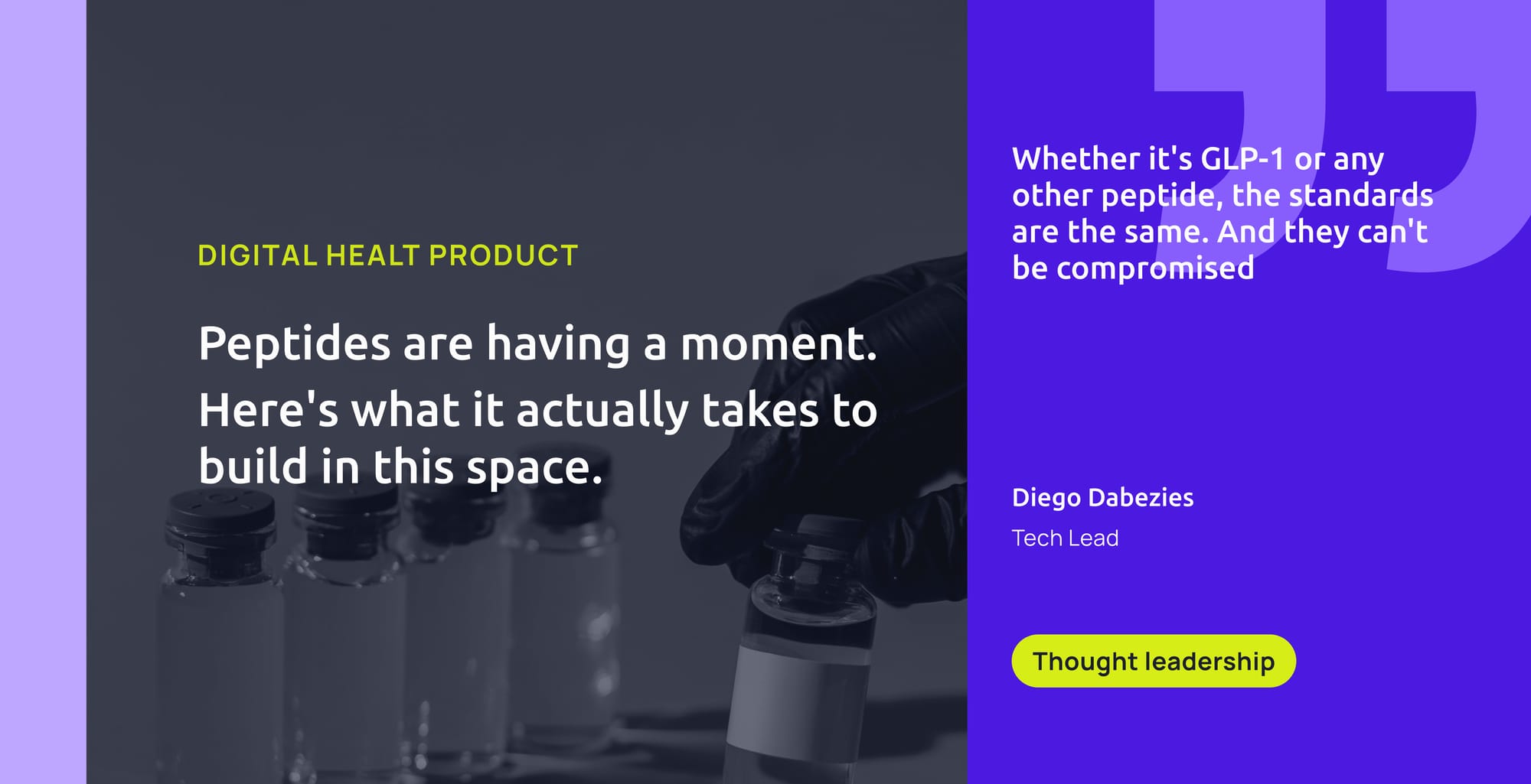 Peptides are having a moment. Here's what it actually takes to build in this space.